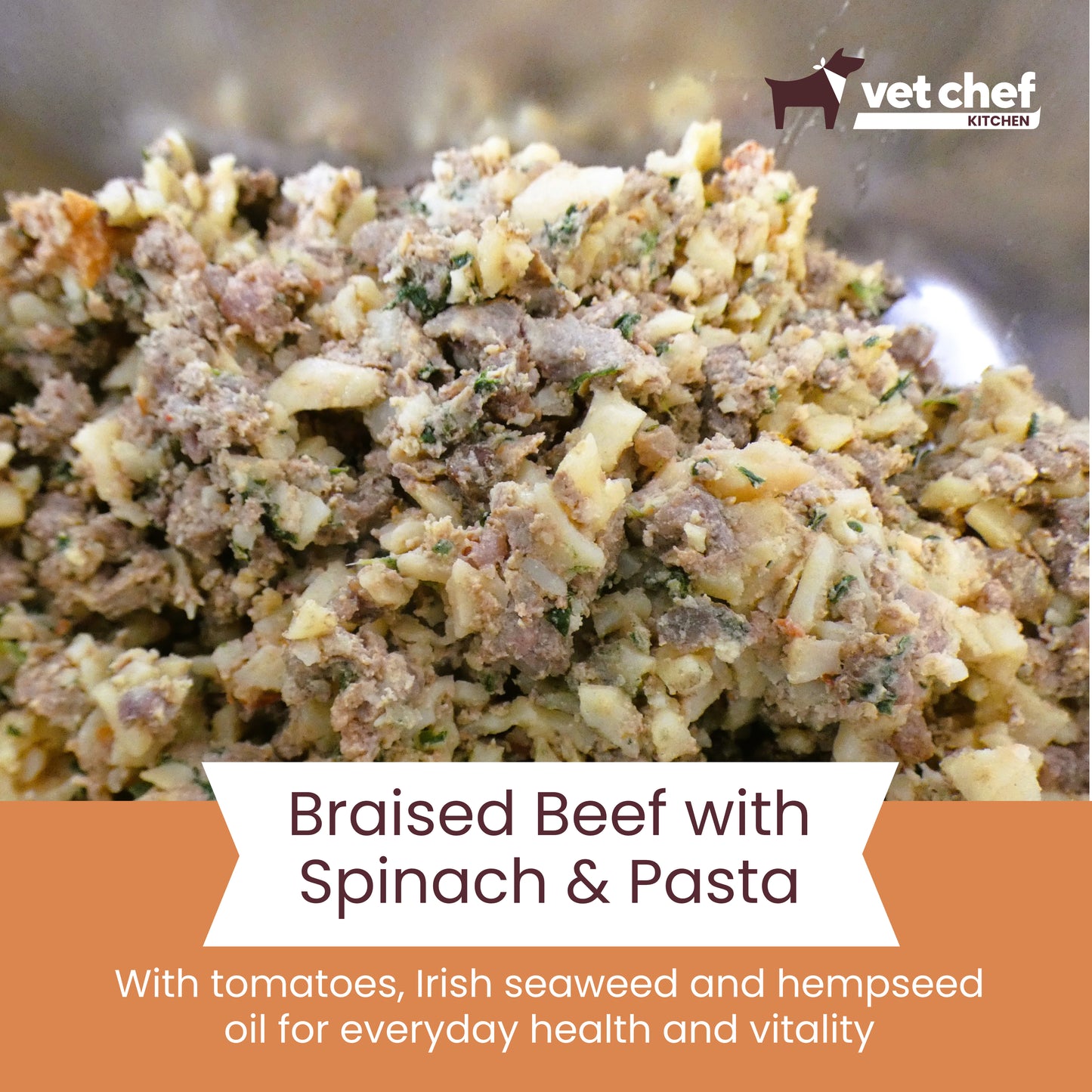 Braised Beef with Spinach & Pasta