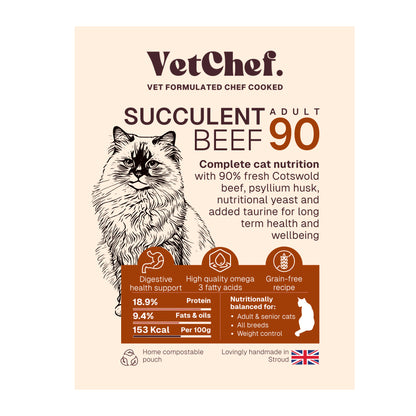 Succulent Beef Adult Cat 90